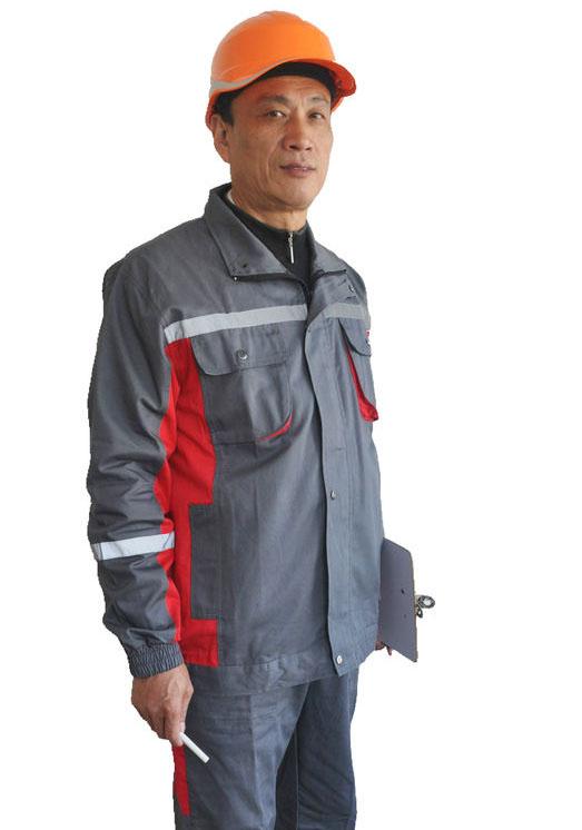 Grey / Red Industrial Work Uniforms Good Colour Stability With