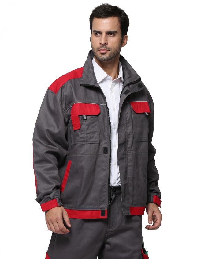100 Cotton Industrial Work Jackets Color Match Tear Resistant With