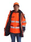 5 In 1 Industrial Work Jackets / 300D Polyester Waterproof Hi Vis Work Jackets 
