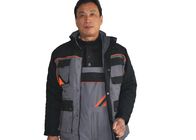 Grey / Black Short PRO Heavy Duty Winter Coats Comfortable With Elastic Cuff