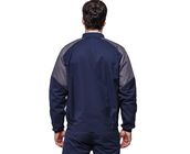 Grey / Dark Blue Industrial Work Jackets Fastened With A Zipper And Velcro