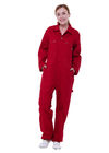 Comfortable Red Heavy Duty Overalls Tear Resistance With Elasticated Waist Back