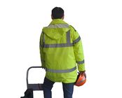 PU Coated Industrial Work Jackets ,  Reflective Safety Yellow Winter Jacket 