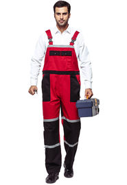 Red DINOZAVR Tayra Mens Work Oil Resistant Waterproof Bib and Brace Dungarees for Mechanics