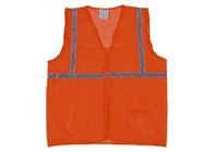 120GSM Knitted Fabric High Visibility Orange Safety Vest For Night Road Work