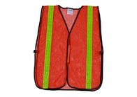 Security High Visibility Vest With Zipper , Orange / Yellow Flame Retardant Hi Vis Vest 