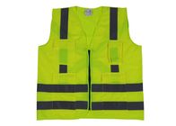 Fluorescent Breathable High Visibility Vest , Construction Reflective Vest