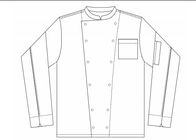 100% Cotton Twill Double Breasted Chef Coat / Anti Pilling Professional Chef Coats