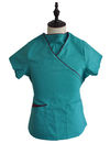 Ladies Work Medical Scrub Suit / Contrast Piping Nursing Scrubs Uniforms