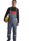 Grey / Red Industrial Work Uniforms Good Colour Stability With Reflective Tape