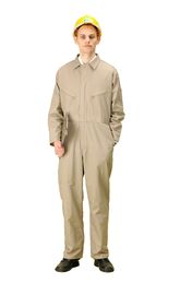 Heavy Duty Professional Work Uniforms / Flame Resistant Coveralls With Brass Zipper