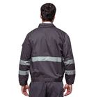 65% P 35% C Twill Fabric Industrial Work Jackets Anti Tear With Reflective Tape
