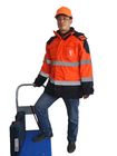 Executive 5 In 1 Hi Vis Waterproof Jacket With Hood , High Visibility Safety Clothing 