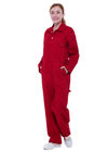 Comfortable Red Heavy Duty Overalls Tear Resistance With Elasticated Waist Back