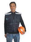 Double Layers Back Mens Winter Work Vest / Safety Work Vest With Vislon Zippers