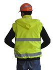 300D Oxford Safety Short  Hi Vis Winter Workwear Jackets With Detachable Sleeves