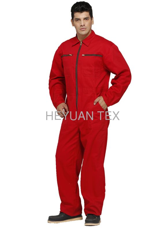 Customized Color Heavy Duty Overalls Anti Pilling With Stud Adjustable Cuffs