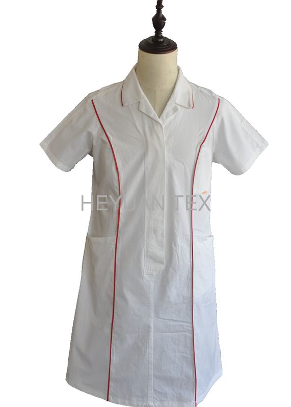 Quick Dry White Nursing Scrubs Medical Uniforms 65% Polyester 35% Cotton