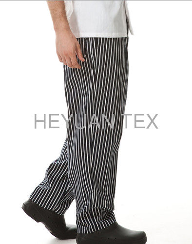 100% Cotton Windbreak Chef Wear Pants / Quick Dry Kitchen Striped Chef Pants 