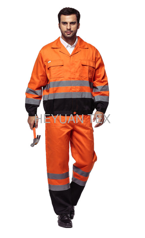 Professional High Visibility Uniforms Hi Vis Orange / Yellow Multi Functional For Outdoor