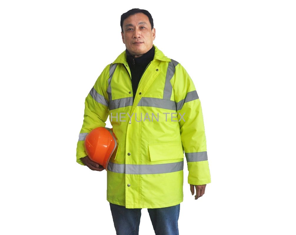 100% Polyester Safety Hi Vis Winter Jackets 300D Oxford For Traffic Workman
