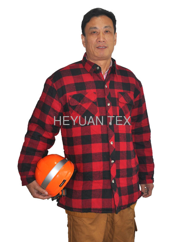 Comfortable Winter Lightweight Long Sleeve Work Shirts With 100% Cotton Padded  