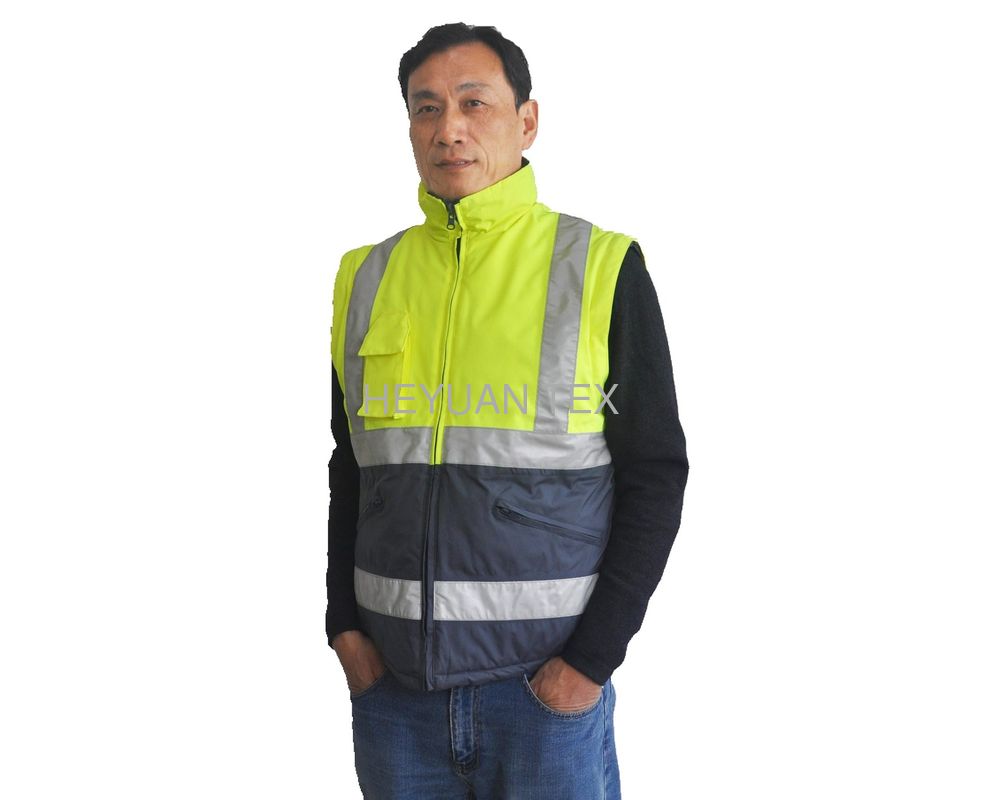 300D Oxford High Visibility Safety Vest Comforable With Detachable Sleeves