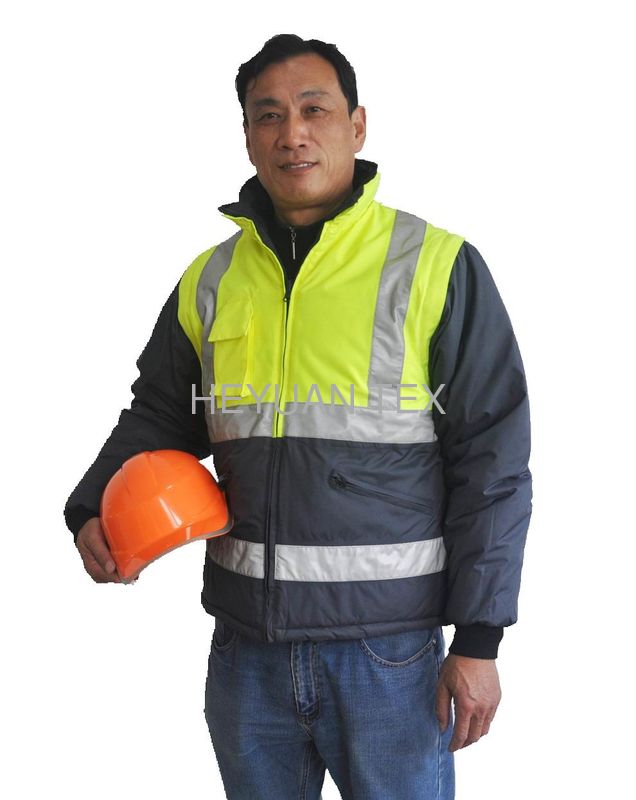 Functional Hi Vis Bomber Jacket High Visibility Winter Coats With Detachable Sleeves