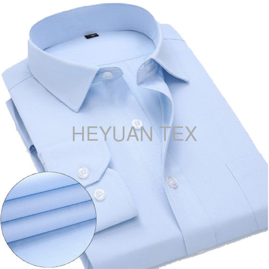White / Blue Mens Business Casual Shirts Quick Dry With Pilling Resistance