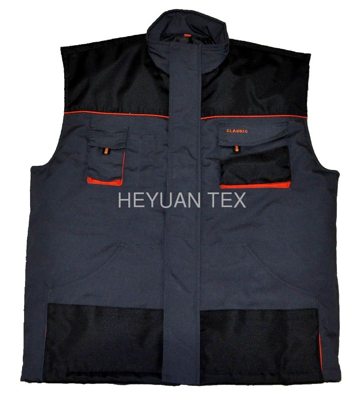 Classic Winter Warm Work Vest With 65% Polyester &amp; 35% Cotton Canvas And 600D Oxford Fabric