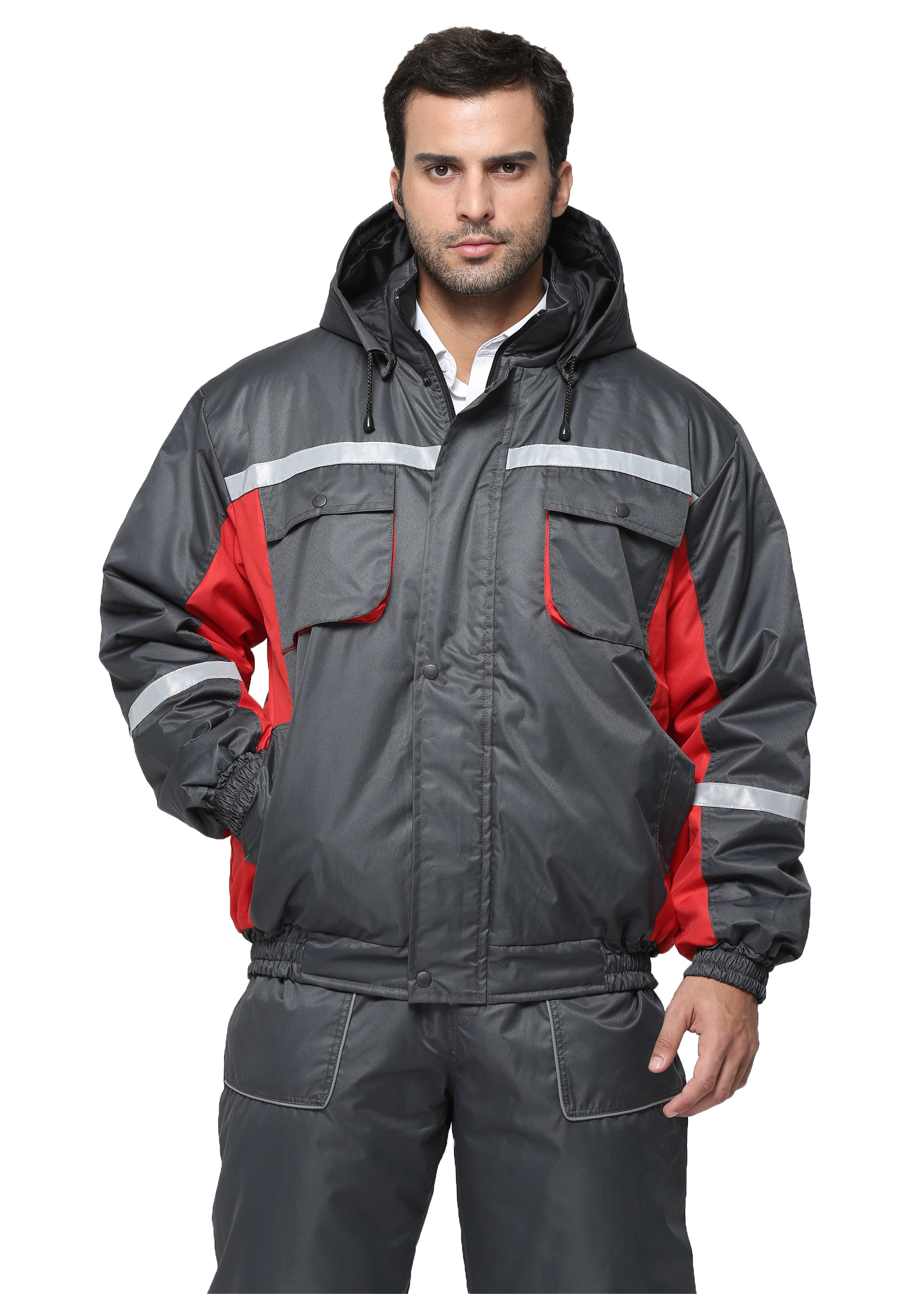 Work Jacket Inner Use 100% Polyester Oxford Workwear Winter Jackets Wind Resistant With PU ...
