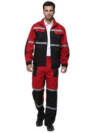 Triple Stitching Industrial Work Clothes / Industrial Coverall Uniforms With Reflecitve Tape