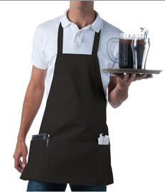 100% Cotton Chef Kitchen Aprons With Pockets Quick Dry Wrinkle Resistance