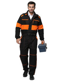 100% Cotton Heavy Duty Overalls With Decorated Orange Contrast Stitching